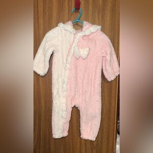 Adorable Pink and White Kids Footie